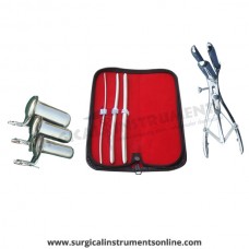 Hegar uterine dilator 3 pieces set,3-4, 7-8, 9-10, mathieu speculum, collin 3pcs
